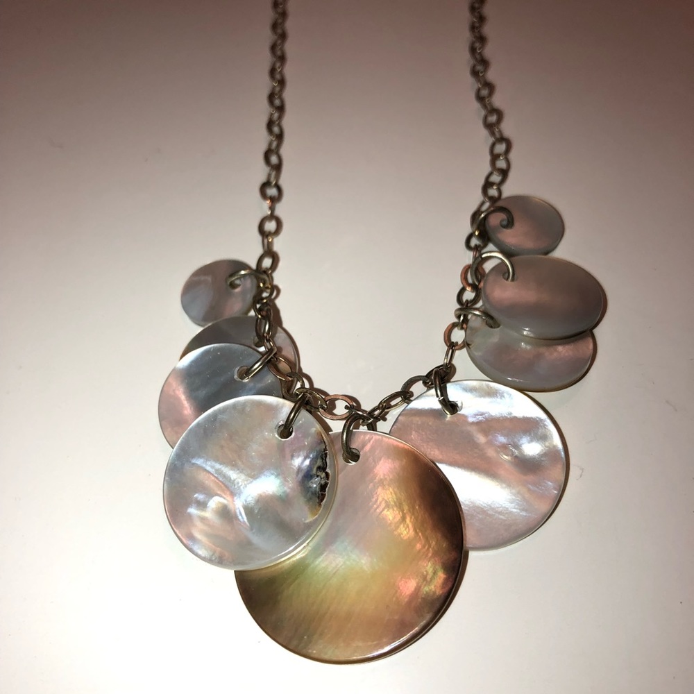 925 Sterling Necklace with shell 14”